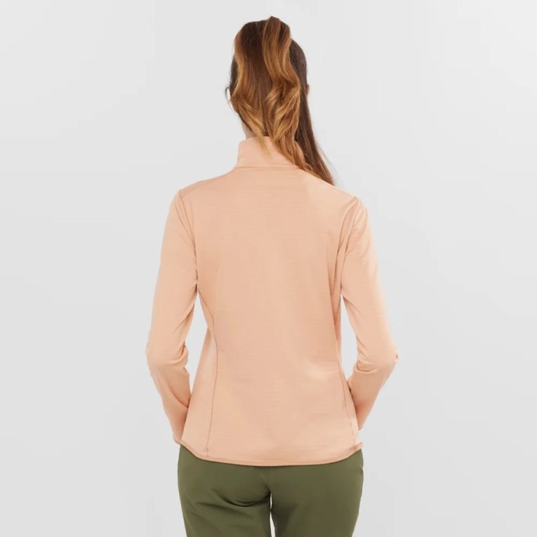 Chaquetas Salomon Essential Lightwarm Half Zip Mujer Albaricoque | MX JLTK803